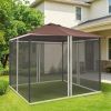 10x10 Black Replacement Mesh Sidewall Netting for Gazebos And Canopy Tents with Zippers Outdoor Privacy