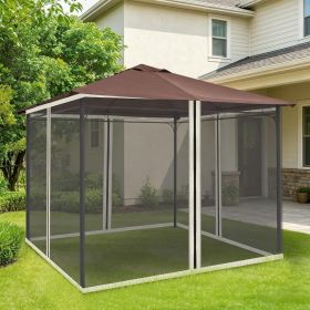 10x10 Black Replacement Mesh Sidewall Netting for Gazebos And Canopy Tents with Zippers Outdoor Privacy