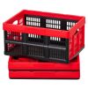Plastic Collapsible Storage Bins, 32L 3 Packs, Stackable Folding Storage Crates with Handles, Holds 26 lbs Per Bin, Foldable Heavy Duty Containers