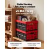Plastic Collapsible Storage Bins, 32L 3 Packs, Stackable Folding Storage Crates with Handles, Holds 26 lbs Per Bin, Foldable Heavy Duty Containers