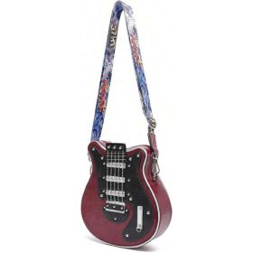Romantic Gifts Personality Novelty Guitar Shaped Crossbody Bag Style Rivets Decor Shoulder Handbag For Women. Tote Bags For Women, Black Bag, Sho (Option: 34 1242 WN)