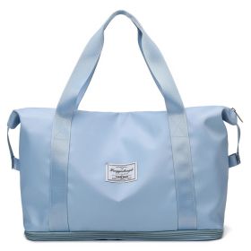 Large Capacity Expandable Gym Bag For Women - Waterproof Travel Duffel With Wet Pocket,Versatile Yoga Sports Bag With Shoe Compartment ,Stylish T (Option: Blue)