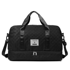 Multi-Functional Crossbody Gym Bag - Dry-Wet Separation, Large Capacity For Travel, Workout & Business Trips - Waterproof Sports Duffle Backpack (Option: Black)