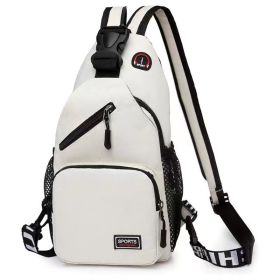 Fashion Backpack Women's Casual Waterproof Multifunctional Chest Bag (Option: Classic White)