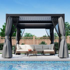 Louvered Pergola 10' X 10', Modern Style With Adjustable Louvers For Outdoor Roof, Garden, Easy Assembly, Durable, Charcoal (Option: 10 X 10ft)