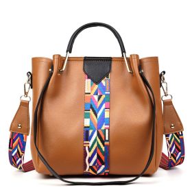Women's Fashionable And Versatile Single Shoulder Crossbody Handbag (Option: Brown)
