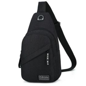 Men Women Sling Bag Chest Fanny Packs Cross Body Travel Sports Shoulder Backpack (Option: Black)
