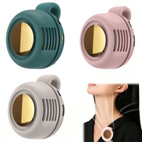 900mAH Mini Portable Silent Bladeless Fan Small Clip On Shirt Waist Adjustable Rotatable Camping Fan 3 Speed Type-C (Option: White and pink green)