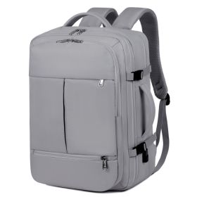 Large Capacity Backpack For Women Men Multiple Pockets And Zippers Versatile Computer Bags Business Travel Backpack (Option: Grey)