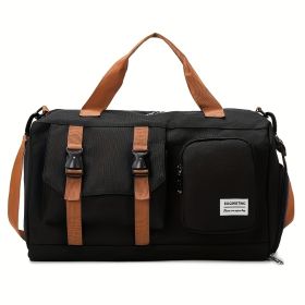 Minimalist Sports Duffel Bag ,Large Capacity Gym Tote With Separate Shoe Pocket,Multi-functional Travel Weekender & Crossbody Bag,Stylish Workout (Option: Black)