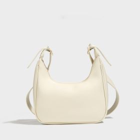 Simple All-match Shoulder Dumpling Bag Women's Crossbody Selenodont Bag (Option: White)