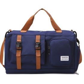 Minimalist Sports Duffel Bag ,Large Capacity Gym Tote With Separate Shoe Pocket,Multi-functional Travel Weekender & Crossbody Bag,Stylish Workout (Option: Blue)