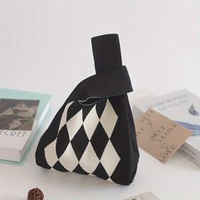 Only Self Pickup---Handbag Women's Knitted Wool Bucket Bag  Versatile Handbag Casual Tote Bag Box Rice Bag (Option: BRZZ1688 ling)