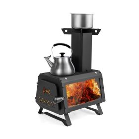 Portable Stove Fire Pit for Outdoor Camping Hiking Traveling (Color: black, Type: Style B)