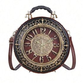 Retro Clock Shaped Crossbody Purse Handbags Women Shoulder Bag Vintage Steampunk Messenger Bags Designer Clock Purse,  Bags For Women, Summer, To (Option: 2020 BR)