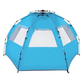 Fiberglass Pole Oxford Cloth Quick-Open Free Ride Beach Tent Blue  YJ (Option: Blue)