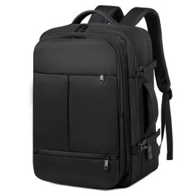 Large Capacity Backpack For Women Men Multiple Pockets And Zippers Versatile Computer Bags Business Travel Backpack (Option: Black)