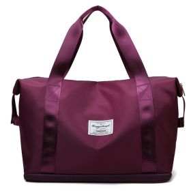 Large Capacity Expandable Gym Bag For Women - Waterproof Travel Duffel With Wet Pocket,Versatile Yoga Sports Bag With Shoe Compartment ,Stylish T (Option: Deep purple)