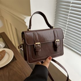 Crossbody Bag High-grade Shoulder Handbag (Option: Dark Brown)